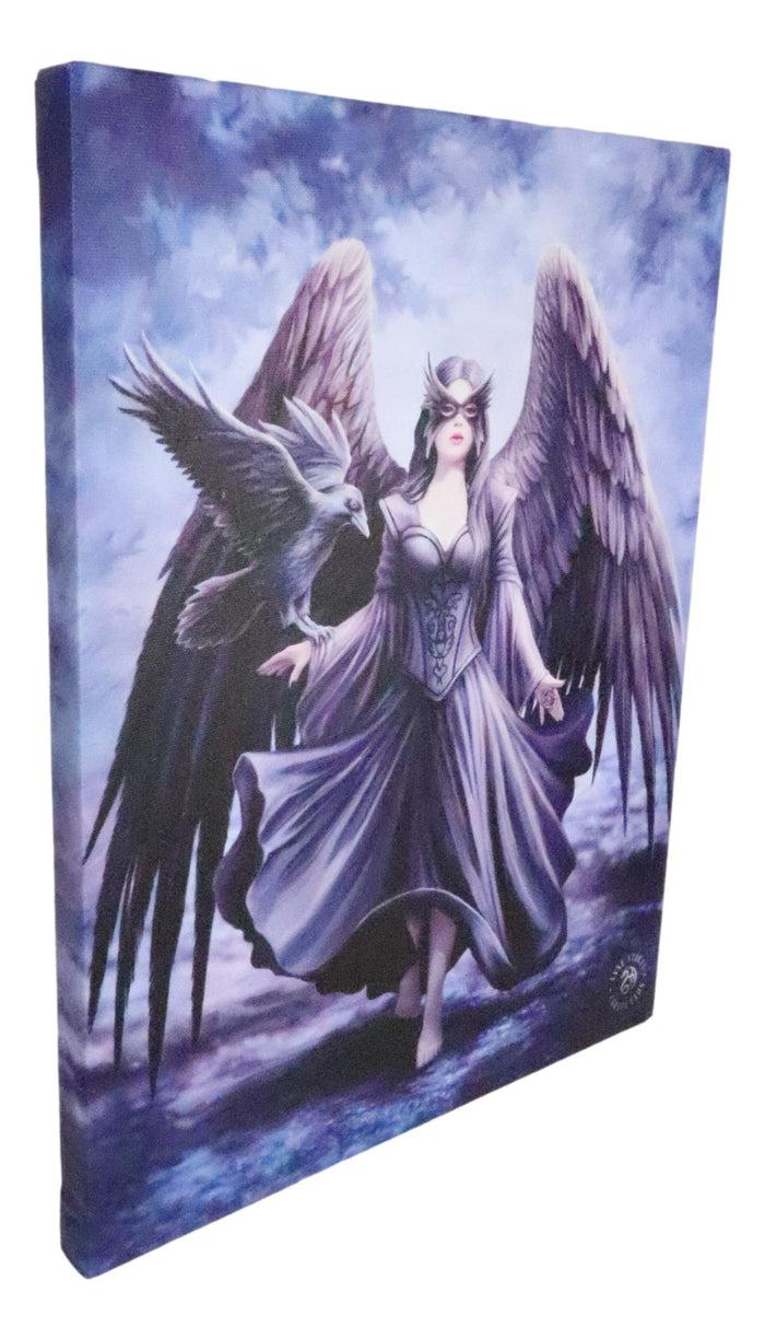 Ebros Gift Ebros Anne Stokes Raven Crow Dark Angel Fey Wood Framed Picture Wall Decor