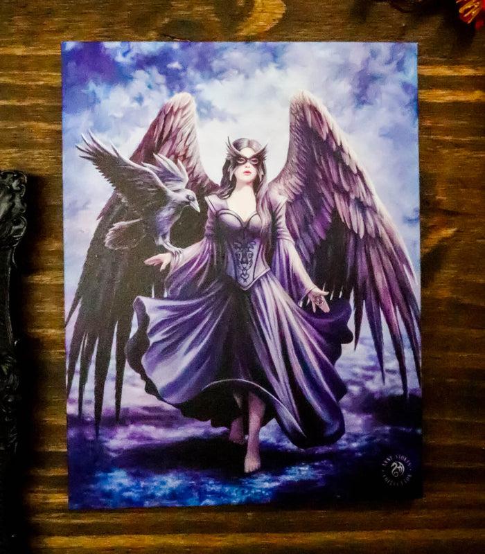 ebros gift Ebros Anne Stokes Raven Crow Dark Angel Fey Wood Framed Picture Wall Decor
