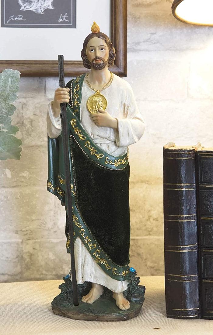 ebros gift Ebros Apostle Saint Jude Thaddeus Resin with Velvet Fabric Outfit Statue 12"H