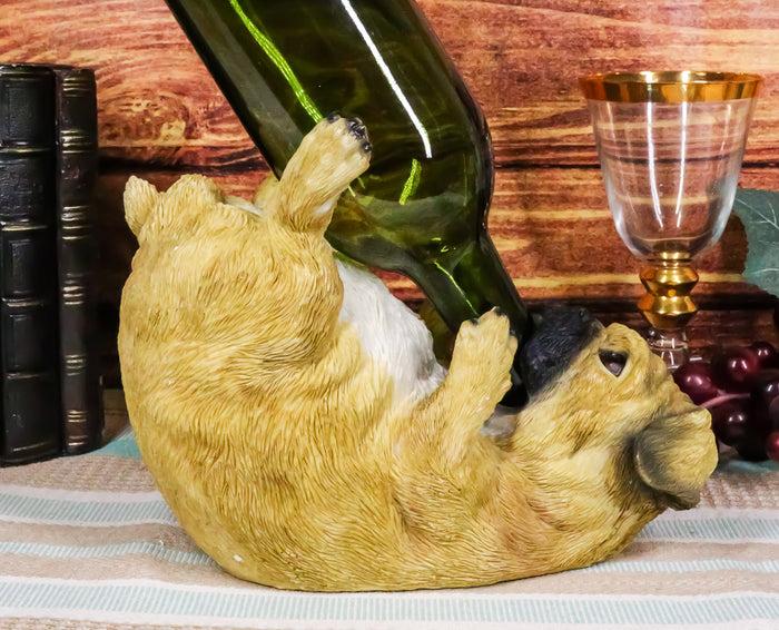 ebros gift Ebros Apricot Fawn Pug Wine Holder 8.25" Long Canine Dog Wine Bottle Holder