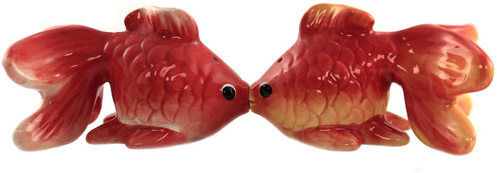ebros gift Ebros Aquarium Gold Fish Pet Buddy Ceramic Magnetic Salt Pepper Shakers Set