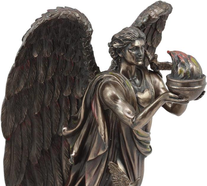 Ebros Gift Ebros Archangel Chamuel Statue 9.5"H Angel Chamuel Carrying Holy Flame Figurine