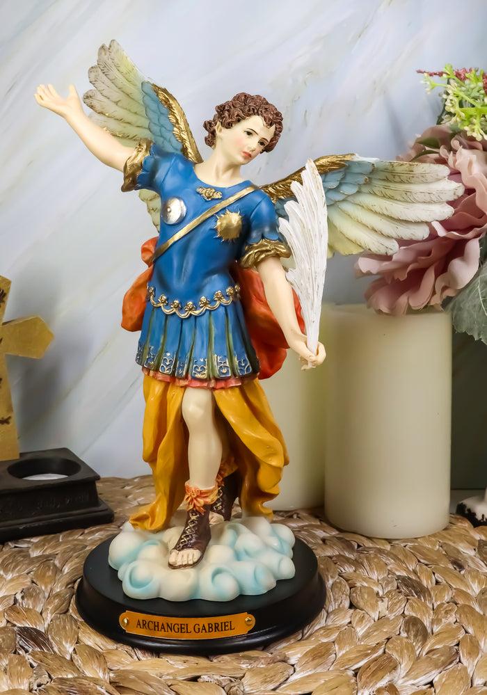 ebros gift Ebros Archangel Saint Gabriel Statue 11.75"Tall Messenger With Brass Name Plate