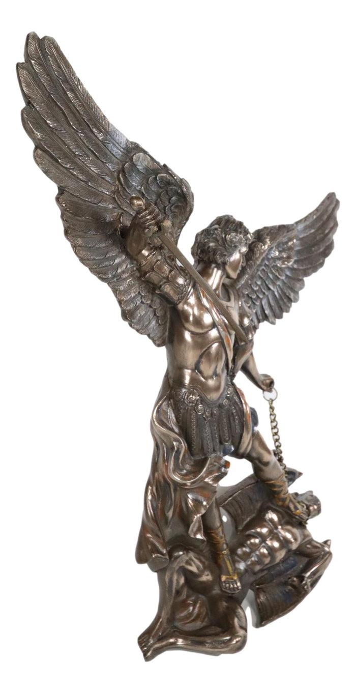 Ebros Gift Ebros Archangel Saint Michael Slaying Chained Lucifer Satan 15"H Wall Plaque