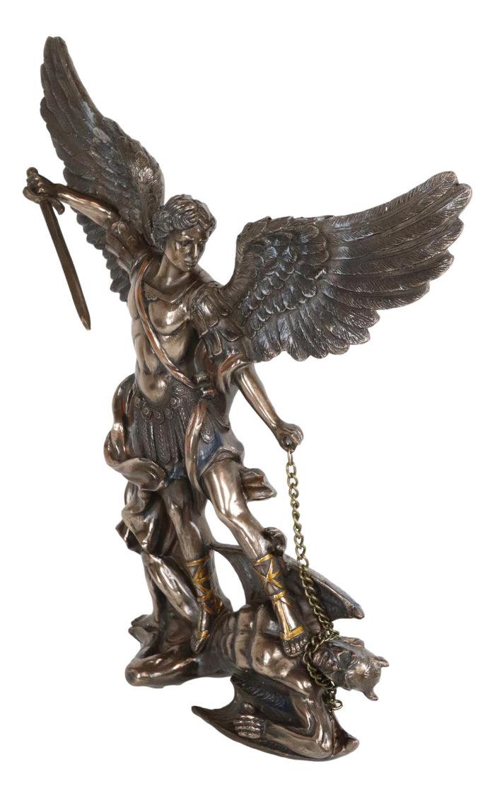 Ebros Gift Ebros Archangel Saint Michael Slaying Chained Lucifer Satan 15"H Wall Plaque