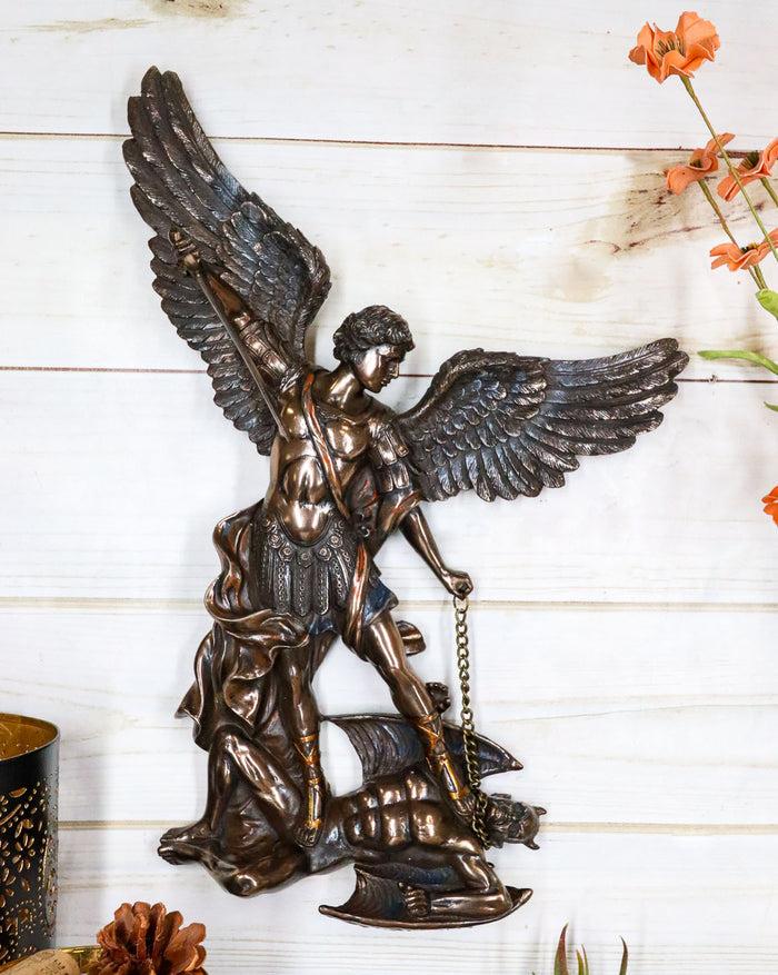 ebros gift Ebros Archangel Saint Michael Slaying Chained Lucifer Satan 15"H Wall Plaque