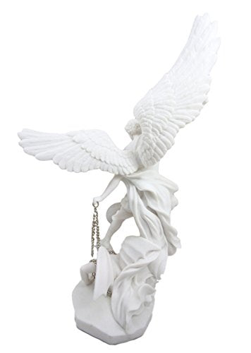 Ebros Gift Ebros Archangel Saint Michael Statue 13.5"H Battle Of Armageddon (Off White)