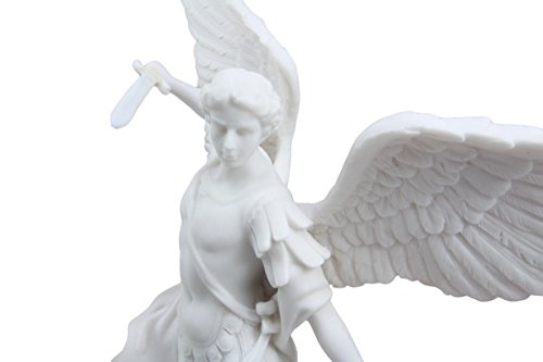 Ebros Gift Ebros Archangel Saint Michael Statue 13.5"H Battle Of Armageddon (Off White)