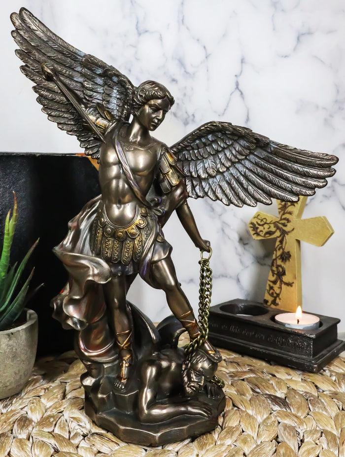 ebros gift Ebros Archangel Saint Michael Trampling Satan Statue 9.25"H Guido Reni Inspired