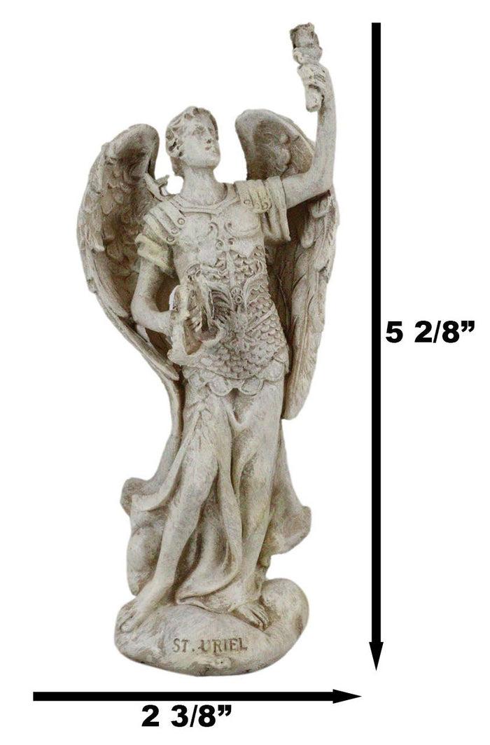Ebros Gift Ebros Archangel Saint Uriel Statue 5"H Light And Fire Of God Patron Of Confirmation