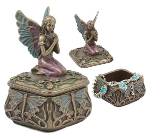 Ebros Gift Ebros Art Nouveau Dragonfly Whisperer Fairy Fae Secret Jewelry Box 3.5"H Trinket