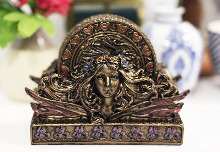 Ebros Gift Ebros Art Nouveau Tuscany Fairy Coaster Holder With 6 Round Coasters Set