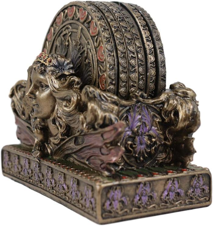 Ebros Gift Ebros Art Nouveau Tuscany Fairy Coaster Holder With 6 Round Coasters Set