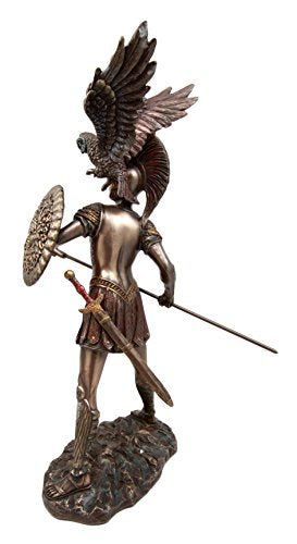 Ebros Gift Ebros Athena Minerva With Wise Owl Statue Goddess Of Wisdom Sculpture 12"H