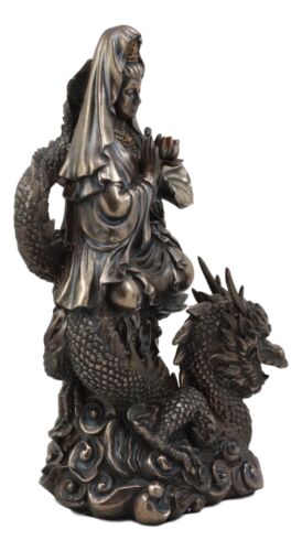 Ebros Gift Ebros Avalokiteśvara Meditating Buddha Kwan Yin Kuan Yin On Dragon Statue 11"H