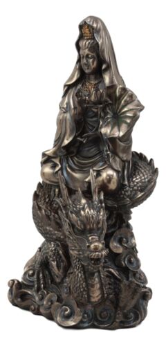 Ebros Gift Ebros Avalokiteśvara Meditating Buddha Kwan Yin Kuan Yin On Dragon Statue 11"H