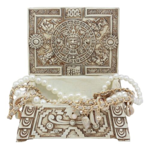 Ebros Gift Ebros Aztec Maya Lunar And Solar Sun Gods Mesoamerican Calendar Jewelry Box Figurine