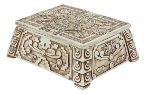 Ebros Gift Ebros Aztec Maya Lunar And Solar Sun Gods Mesoamerican Calendar Jewelry Box Figurine