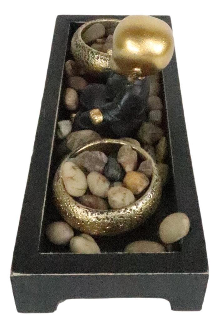 Ebros Gift Ebros Baby Buddha Monk Twin Tea Light Votive Candle Holder Zen Garden Rocks Figurine