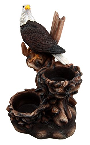 Ebros Gift Ebros Bald Eagle Residing By Its Nests Salt And Pepper Shaker Set Holder 6.5"H