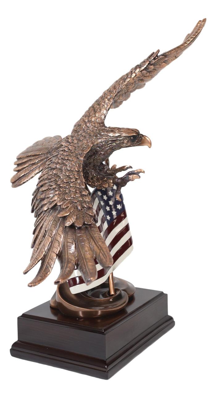 Ebros Gift Ebros Bald Eagle Soaring Over The Star Spangled Banner American Flag Statue