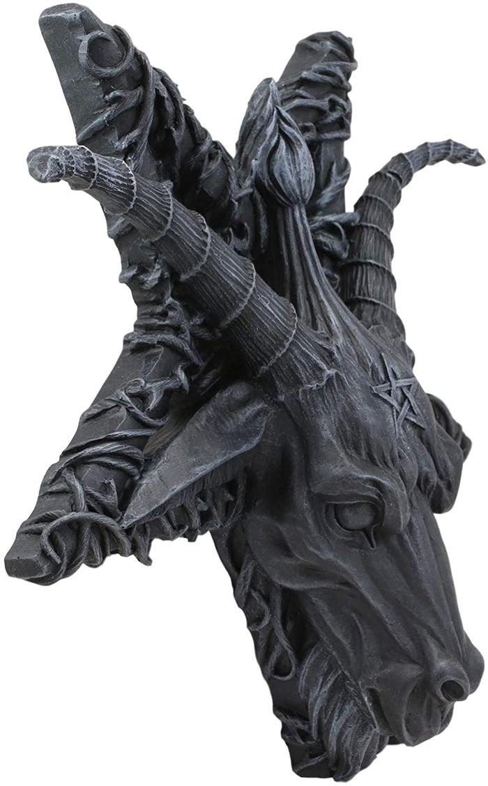 Ebros Gift Ebros Baphomet Head On Inverted Pentagram Star Hanging Wall Decor Plaque 10.5" W