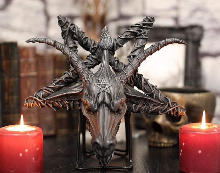 ebros gift Ebros Baphomet Head On Inverted Pentagram Star Hanging Wall Decor Plaque 10.5" W