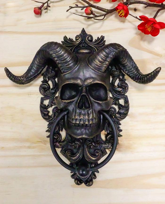 ebros gift Ebros Baphomet Horned God Skull Hanging Door Knocker with Built in Striker Plate