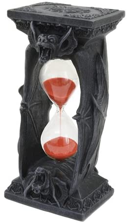 ebros gift Ebros Bat Wings Sand Timer Hourglass Resin Statue Figurine 6" Height