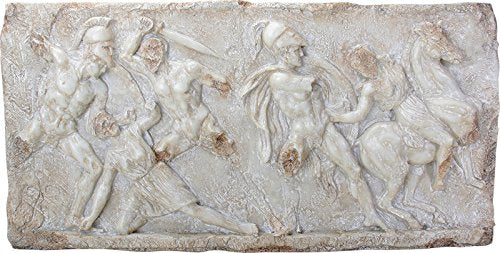 ebros gift Ebros Battle between Greeks and Amazones Wall Plaque Large 26.75" Long Resin Figurine Collectible
