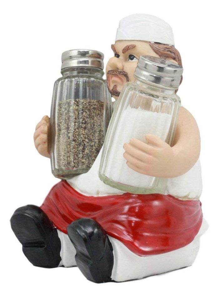 Ebros Gift Ebros Bayou Cajun Spice Redneck Chef Salt And Pepper Shakers Holder Figurine 6 1/8"Tall Greasy Cracker Chef Southern Cuisine Decorative Statue Kitchen Home Dining Centerpiece