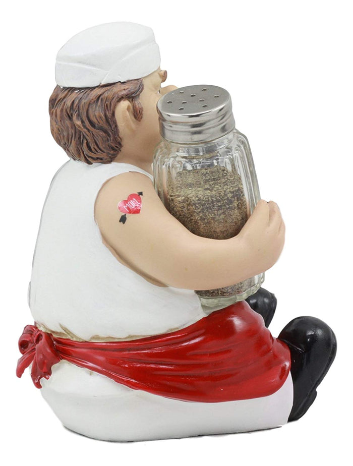 Ebros Gift Ebros Bayou Cajun Spice Redneck Chef Salt And Pepper Shakers Holder Figurine 6 1/8"Tall Greasy Cracker Chef Southern Cuisine Decorative Statue Kitchen Home Dining Centerpiece