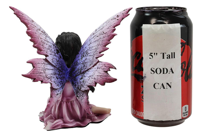 Ebros Gift Ebros Beautiful Purple Fairy Gazing Into The Sky Statue 5.25" H Fantasy Figurine