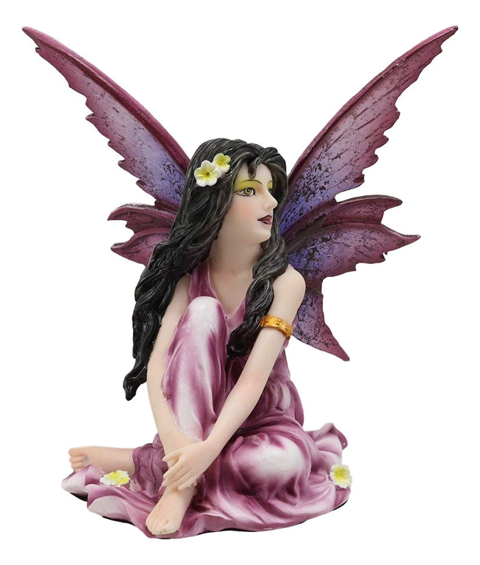 ebros gift Ebros Beautiful Purple Fairy Gazing Into The Sky Statue 5.25" H Fantasy Figurine