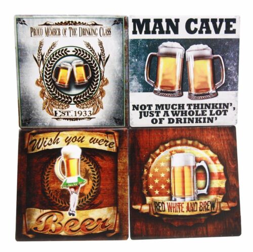 Ebros Gift Ebros Beer Lovers Man Cave Brewery Tankard Logo Ceramic Coaster Set Of 4 Tiles