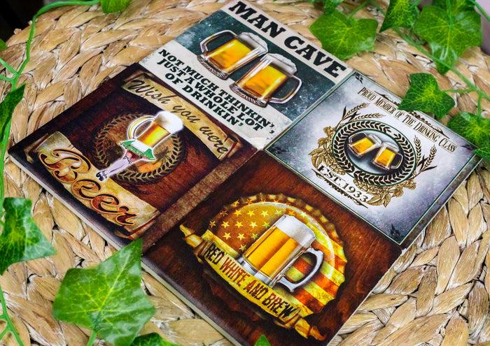 Ebros Gift Ebros Beer Lovers Man Cave Brewery Tankard Logo Ceramic Coaster Set Of 4 Tiles