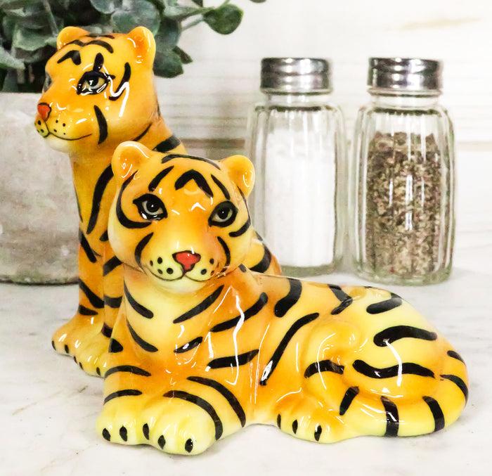 ebros gift Ebros Bengal Orange Tiger And Tigress Couple Ceramic Salt Pepper Shaker Set
