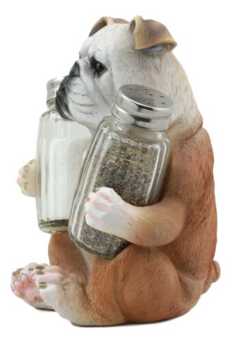 Ebros Gift Ebros Big Bully English Bulldog Decorative Salt And Pepper Shakers Holder Set