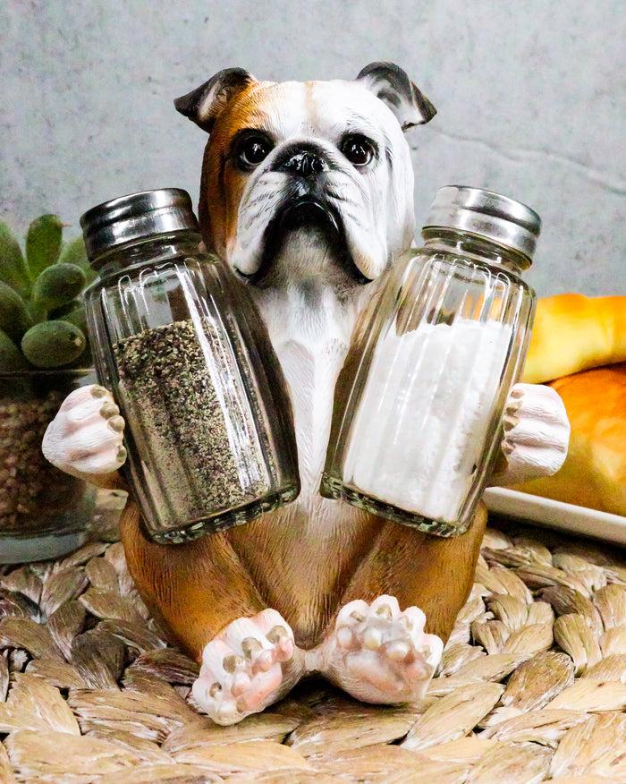 ebros gift Ebros Big Bully English Bulldog Decorative Salt And Pepper Shakers Holder Set