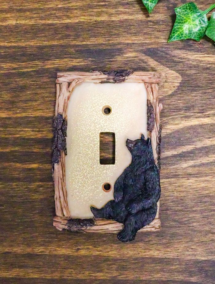 Ebros Gift Ebros Black Bear By Branch Twigs Wall Light Cover Set Of 6 Single Toggle Switch