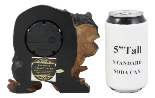 Ebros Gift Ebros Black Bear Table Clock Mother Bear And Cub On Branch Desktop Clock Figurine 5.5" Tall
