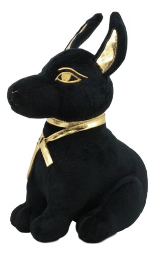 Ebros Gift Ebros Black & Gold Egyptian Anubis Dog Soft Plush Toy God Of Afterlife Jackal