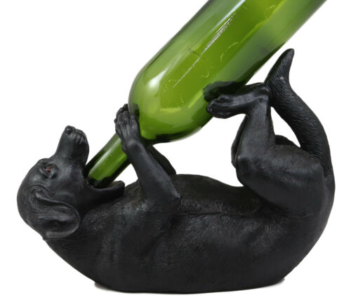 ebros gift Ebros Black Labrador Retriever Wine Bottle Holder Caddy Figurine Pet Canine Lovers