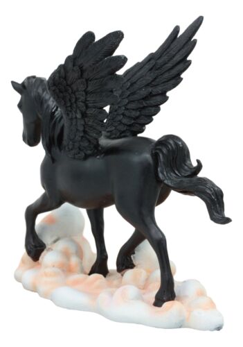 Ebros Gift Ebros Black Pegasus Horse Flying Over Clouds Of Olympus Figurine 7" H Greek Mythology Decor Statue For Desk Or Shelf Decorative Sculpture Fantasy Gifts For Girls Women