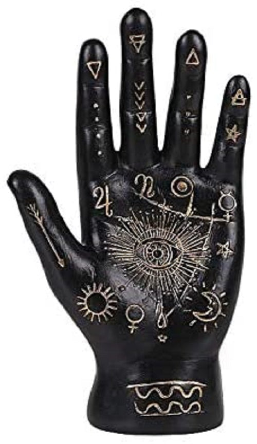 ebros gift Ebros Black Psychic Palmistry Hand Fortune Teller Divination Diagram Figurine