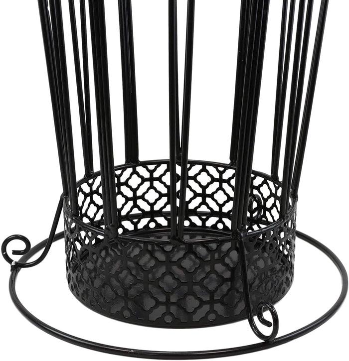 Ebros Gift Ebros Black Rod Iron Cathedral Windows Walking Cane Or Umbrella Stand Holder