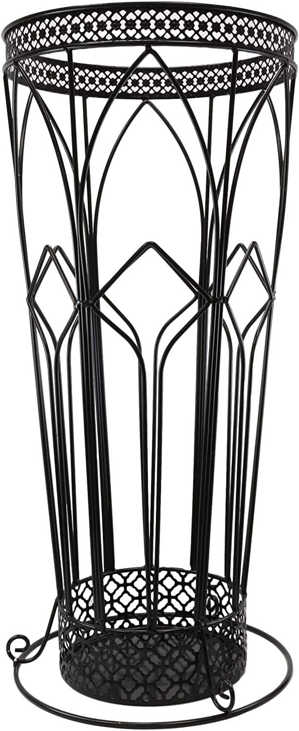Ebros Gift Ebros Black Rod Iron Cathedral Windows Walking Cane Or Umbrella Stand Holder