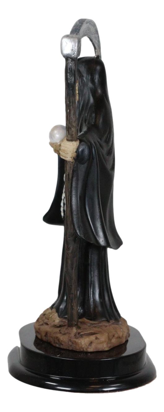 Ebros Gift Ebros Black Santa Muerte With Scythe Statue 5.5" Tall Bone Mother Dark Angel Of Protection Decorative Figurine