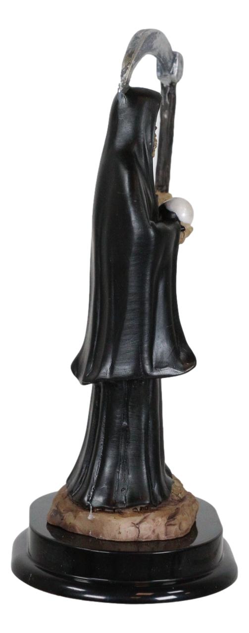 Ebros Gift Ebros Black Santa Muerte With Scythe Statue 5.5" Tall Bone Mother Dark Angel Of Protection Decorative Figurine
