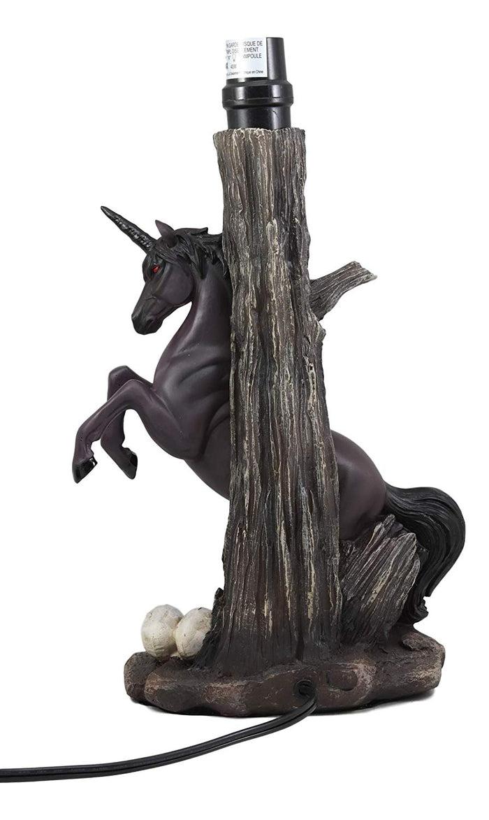 Ebros Gift Ebros Black Unicorn Sculptural Desktop Table Lamp With Night Sky Shade 19" Tall